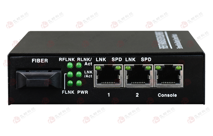 飛暢科技-管理型 1光2電千兆光纖收發(fā)器(電源內置)